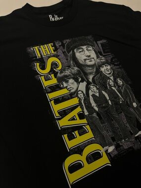 The Beatles - Black T-Shirt / John Lennon With Yellow Logo (Brand New With Tags)